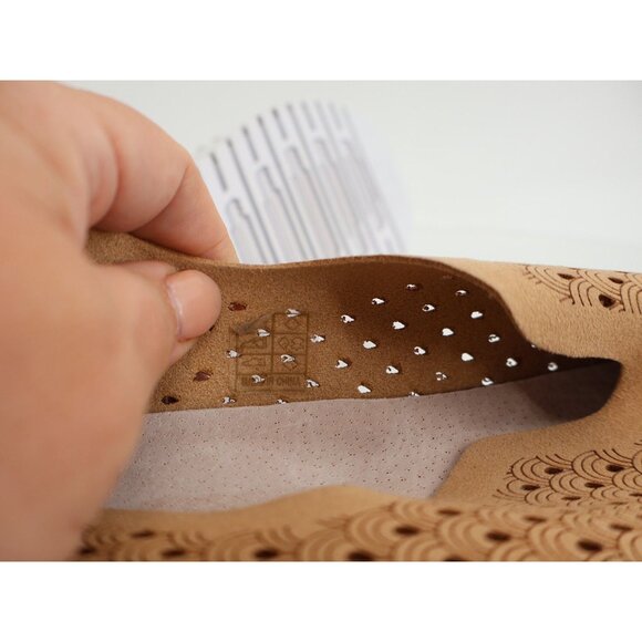 Ilse Jacobsen Tulip Platform Flat Sz 41 11 Slip On Brown Tan perforated Sneaker